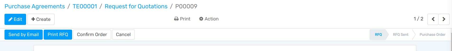 Confirm an order in openAPPone Purchase