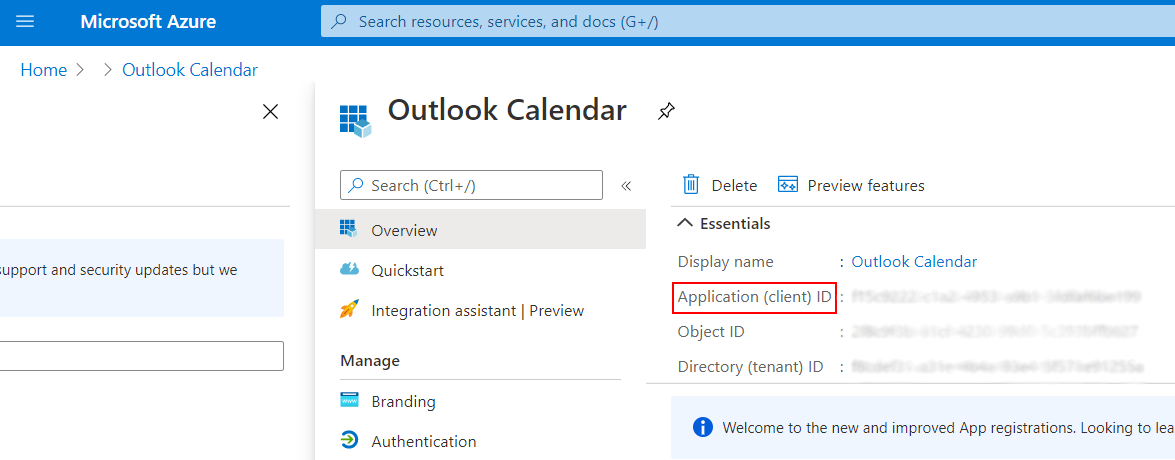 Client ID token to be copied from Microsoft to openAPPone