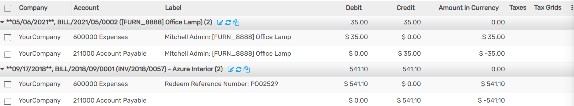 Modification of a posted journal item's account in openAPPone Accounting