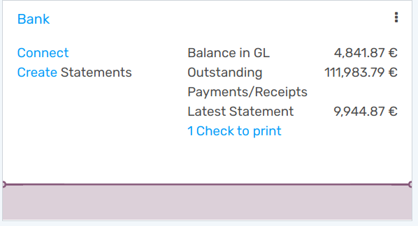 Bank Journals Cards are displayed on the Accounting Overview in openAPPone Accounting