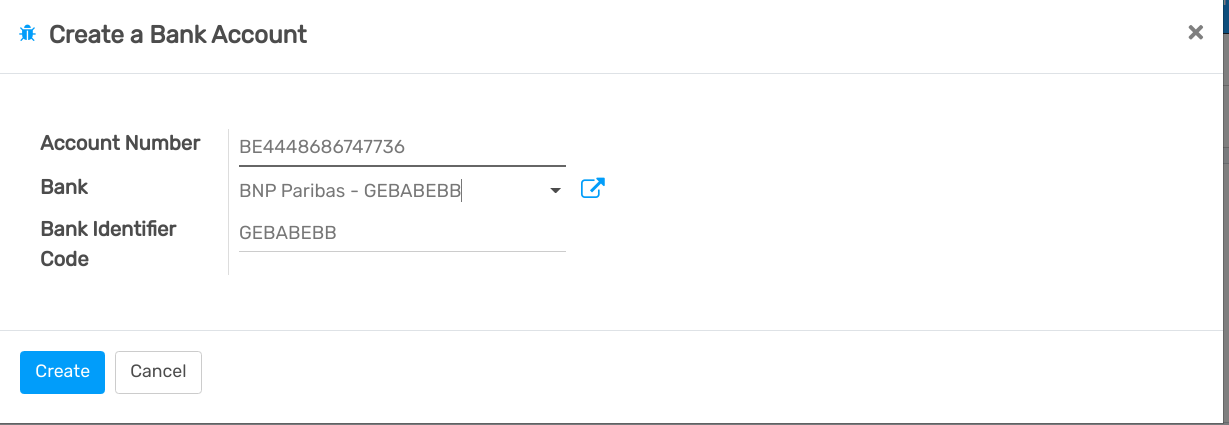 Add manually a new bank account in openAPPone Accounting