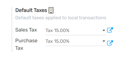Define which taxes to use by default on openAPPone