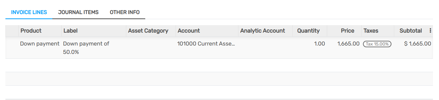 openAPPone fills out the Tax field automatically according to the Default Taxes