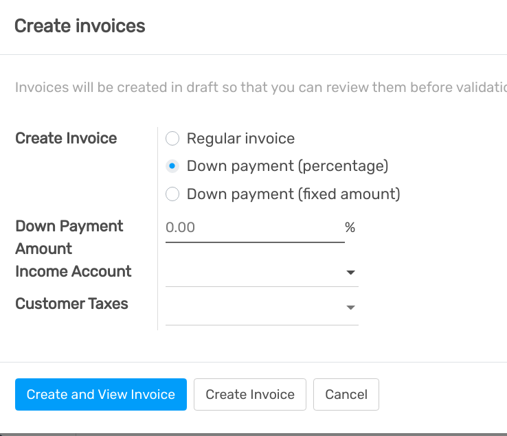 How can you do a down payment on openAPPone Sales?
