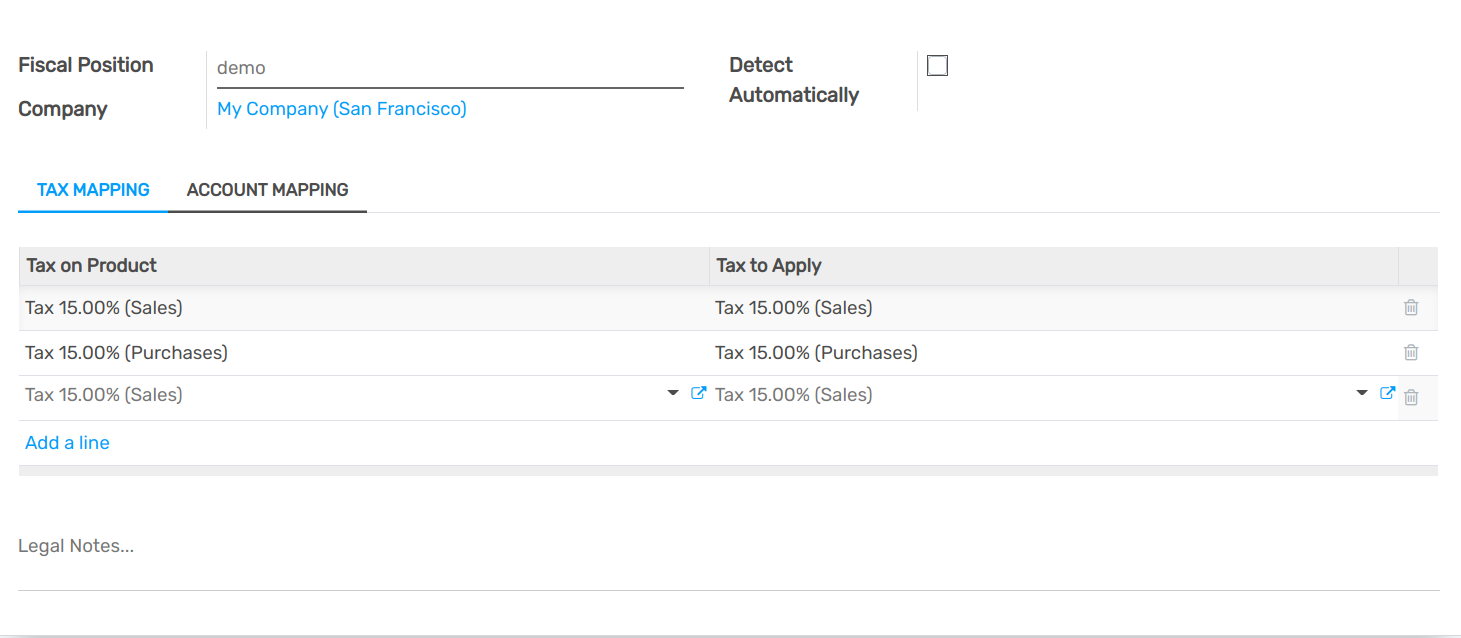 Example: Belgian to Intra-Community tax mapping with Fiscal Positions in openAPPone Accounting