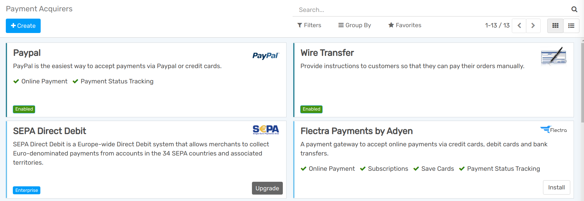 Click on install, then on activate to make the payment acquirer available on openAPPone.