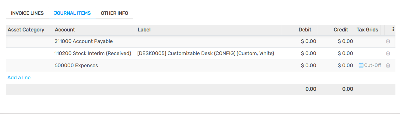 Change the accounts used in the journal entry to record a purchase receipt.
