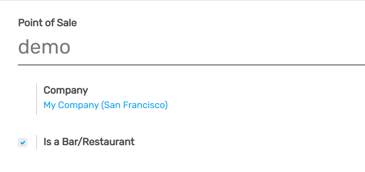 Restaurant set up. Enabling the is a bar/Restaurant feature on a PoS