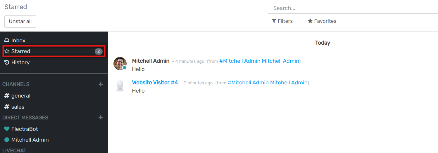 View of messages marked as todo in openAPPone Discuss