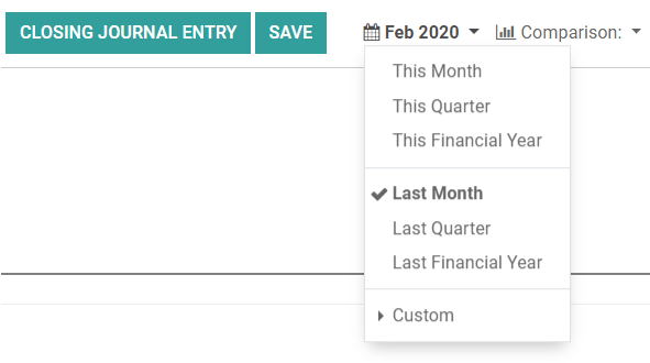 Select the period for the tax return and create a closing journal entry in openAPPone Accounting