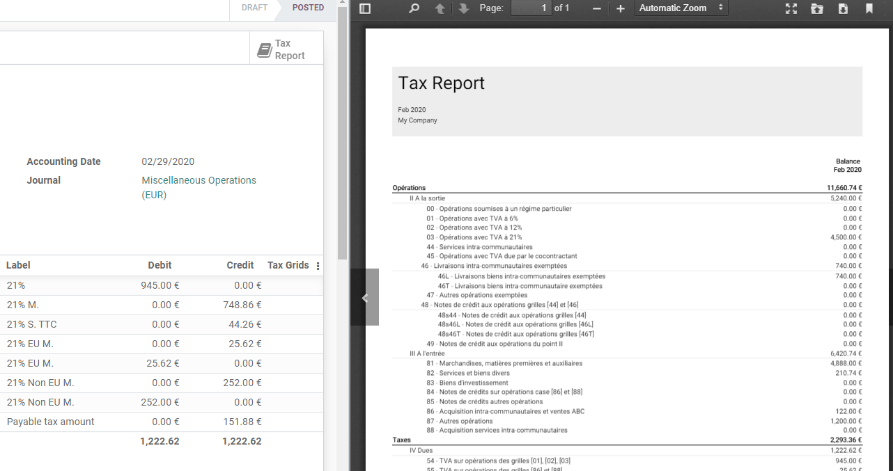 download the PDF with your Tax Report in openAPPone Accounting