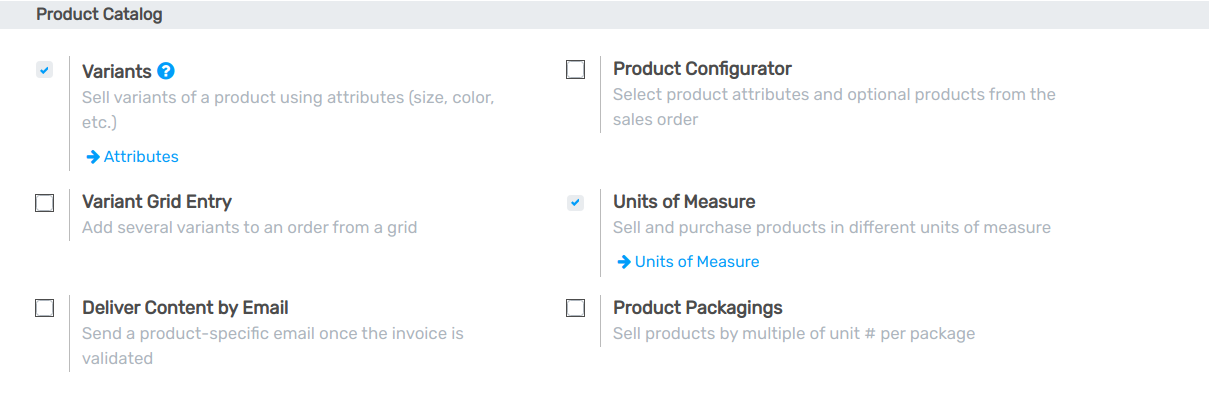 Enable the units of measure option in openAPPone Sales